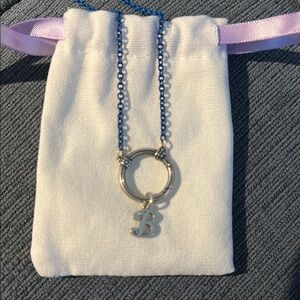 James Avery Enamel Blue Beaded Charm Holder Necklace